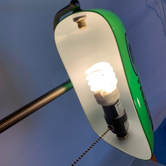 RARE Vintage Green Bay Packers 'G' Logo NFL Bankers Desk Lamp Tested & Working - Picture 6 of 16